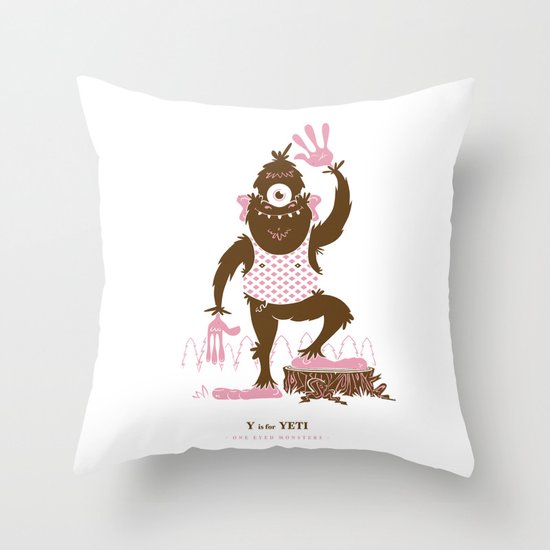 Y is for Yeti Throw Pillow