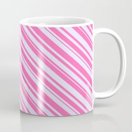 [ Thumbnail: Lavender and Hot Pink Colored Lines Pattern Coffee Mug ]