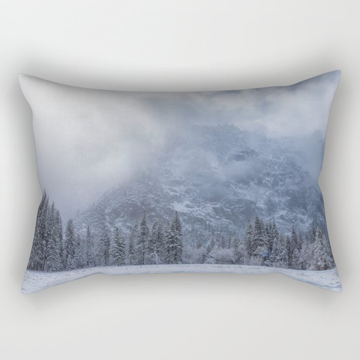 Snowing at the Meadow Rectangular Pillow