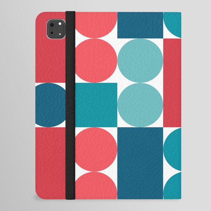 Circles and lines (pink and blue) (1/8) iPad Folio Case