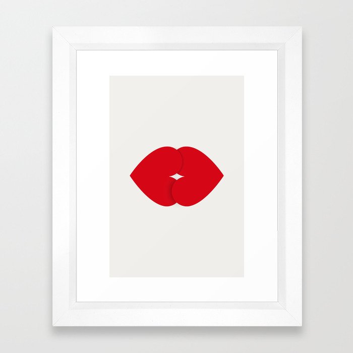 Hearts Kiss Framed Art Print