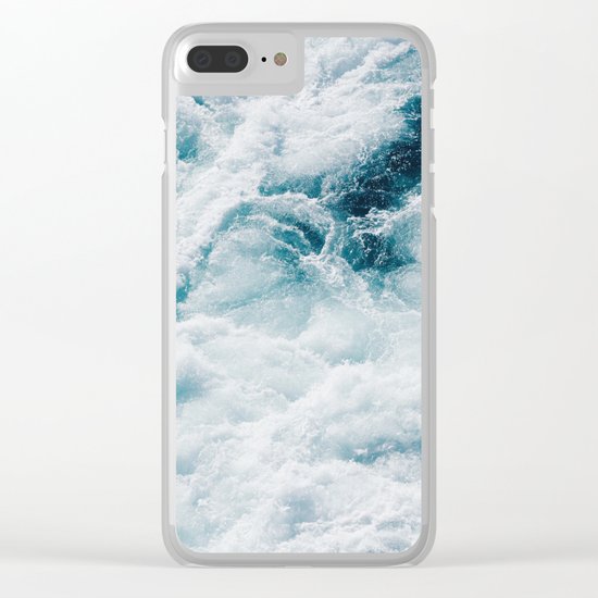 sea - midnight blue storm Clear iPhone Case