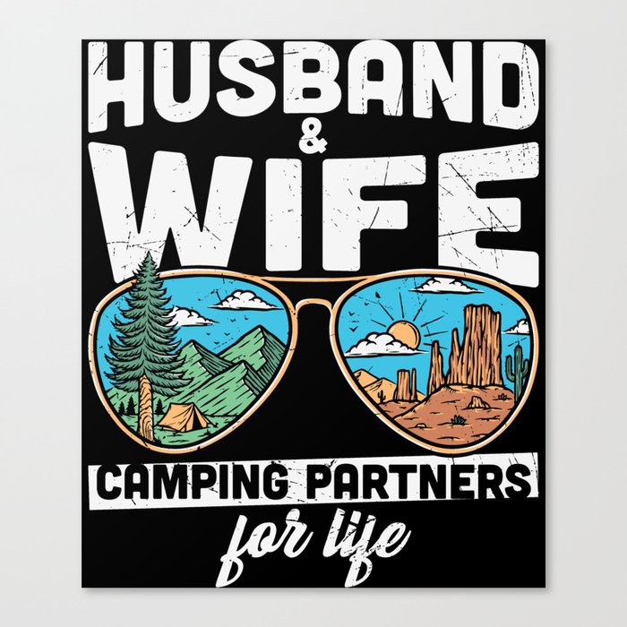 Husband And Wife Camping Partners For Life Canvas Print