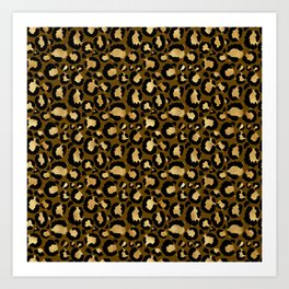 Leopard Gold Black Brown Collection Art Print
