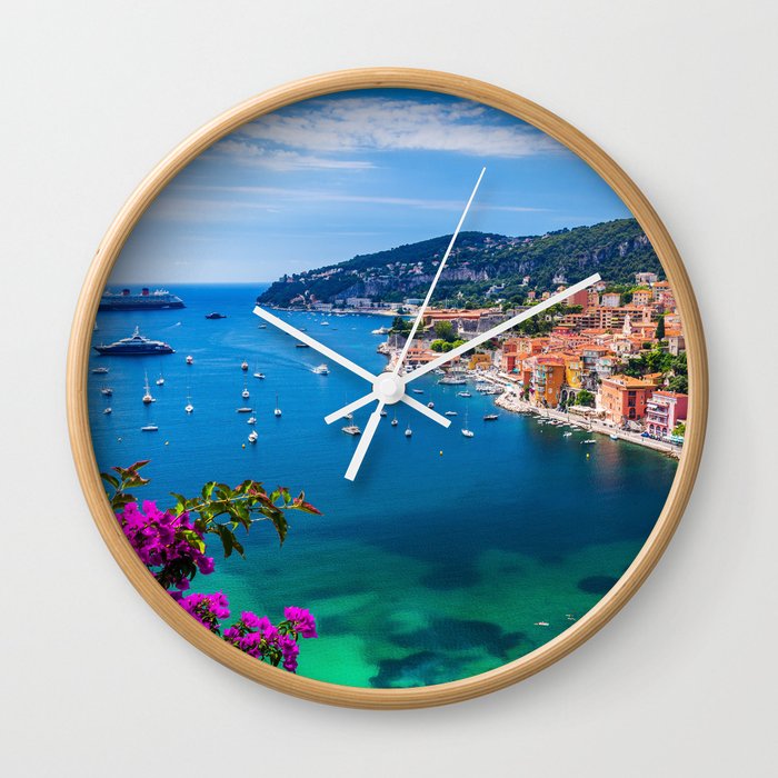 French Riviera, France, Beautiful Ocean Views Wall Clock
