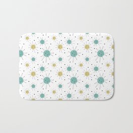 Franciscan Starburst Aqua Blue Yellow Mid Century Pattern Bath Mat