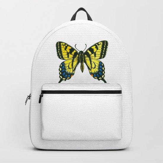 Tiger swallowtail butterfly watercolor and ink art, watercolor butterfly, eastern tiger swallowtail Backpack