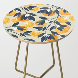 Oranges branch and flowers Side Table