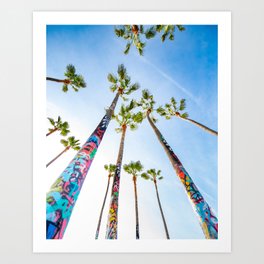 Graffiti palm trees of Venice Beach Art Print