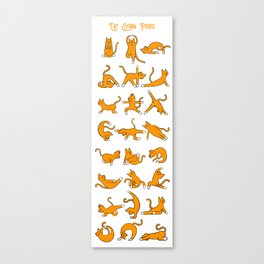 Cat Yoga Poses (Orange) Canvas Print