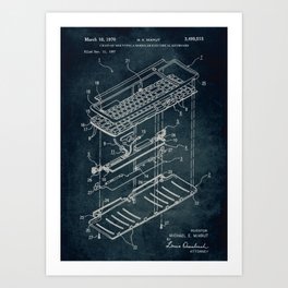 1967 - Chain of mounting a electrical keyboard patent art Art Print