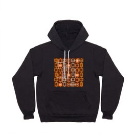 Retro 1950s Geometric Pattern Orange Hoody