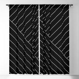 Abstract geometric lines black Blackout Curtain