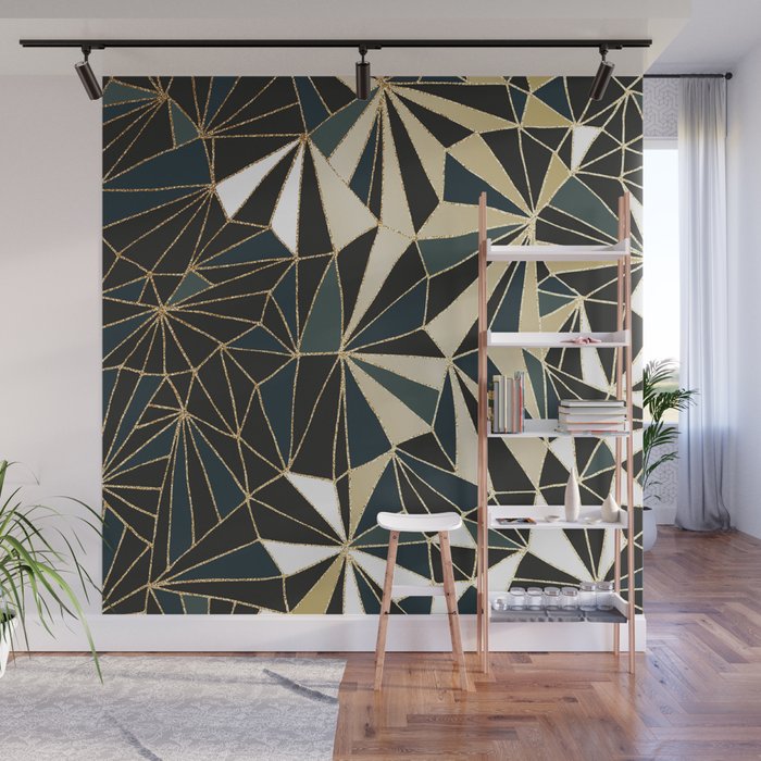 New Art Deco Geometric Pattern - Emerald green and Gold ...