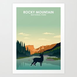 Rocky Mountain National Park Travel Poster Art Print