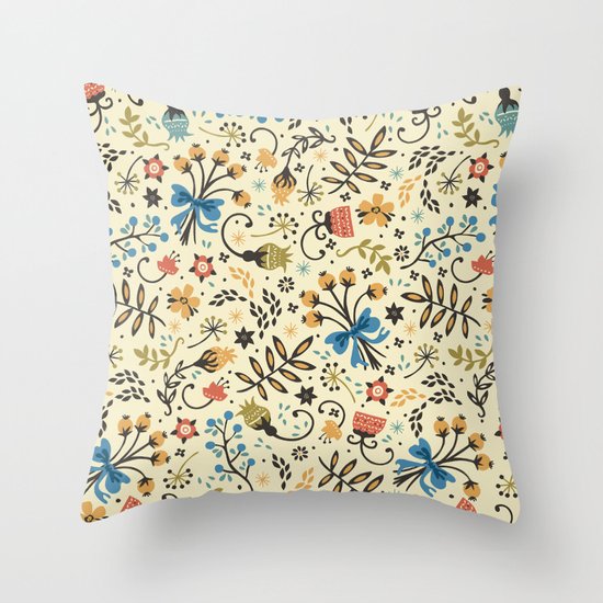 Floral Bloom Throw Pillow