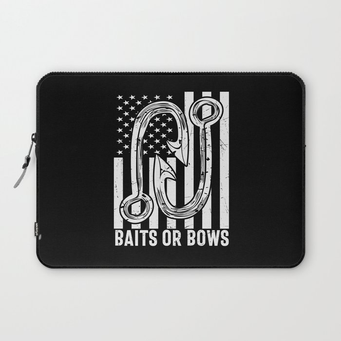 Baits Or Bows Funny Fishing Laptop Sleeve