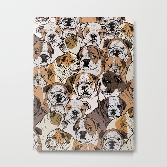 Social English Bulldog Metal Print