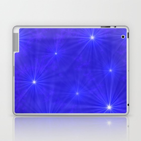 Blue Snowflake Fractal Starbursts Laptop & iPad Skin