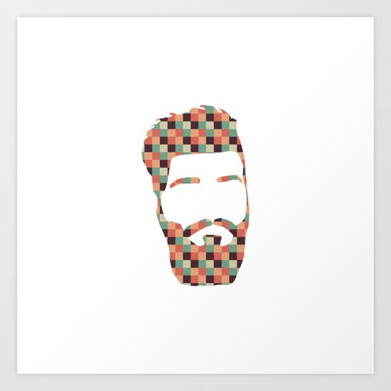Hipster beard Art Print