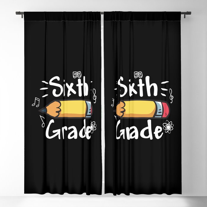 Sixth Grade Pencil Blackout Curtain