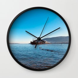 Italian island, Borromeo islands, italian lakes, lake fine art, fisherman's island Wall Clock