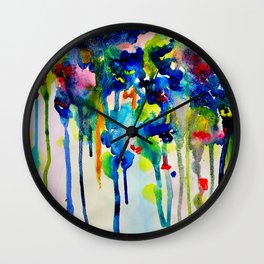 ABSTRACTION MOOD II Wall Clock | Painting, Colorfulsplash, Abstract, Texturedbackground, Watercolor, Handpainting, Art 