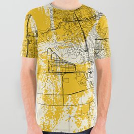 Stockton, USA - Authentic City Map All Over Graphic Tee