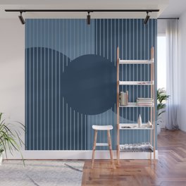 Abstract Shapes 257 in Midnight Blue Wall Mural