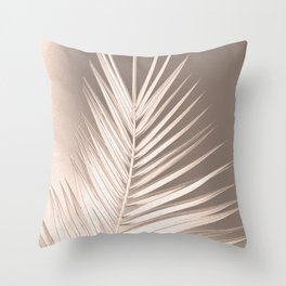 Palm leaf print, neutral pastel colors, chalk effect Throw Pillow