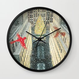 Red and Lulu and the Rockefeller Center Christmas Tree Wall Clock
