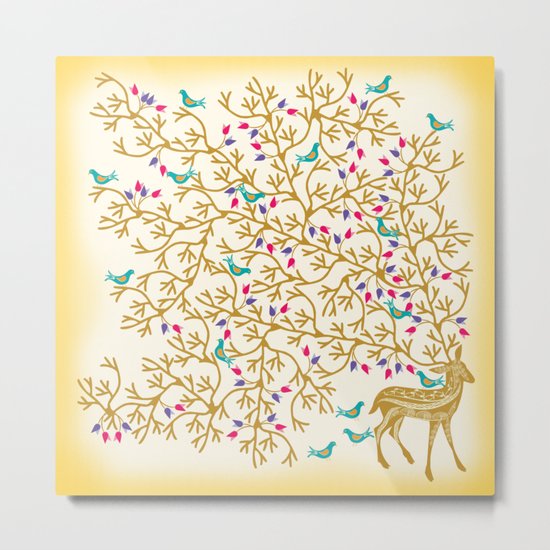 Deer Beautiful Burden Metal Print