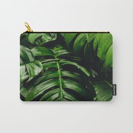 Tropical Green Wet Monstera Leaf After Rain Carry-All Pouch | Pattern, Tropicalleaf, Plants, Forest, Landscape, Tropics, Outdoors, Photo, Rain, Minimalist 
