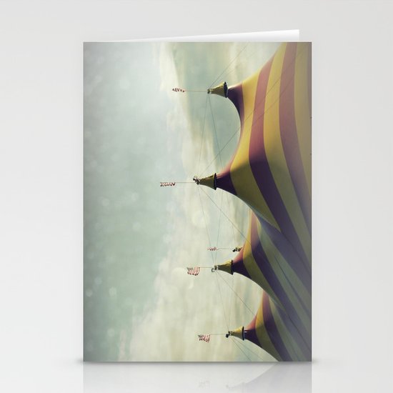 Red and Yellow Striped Six Horned Beast Rising Stationery Cards