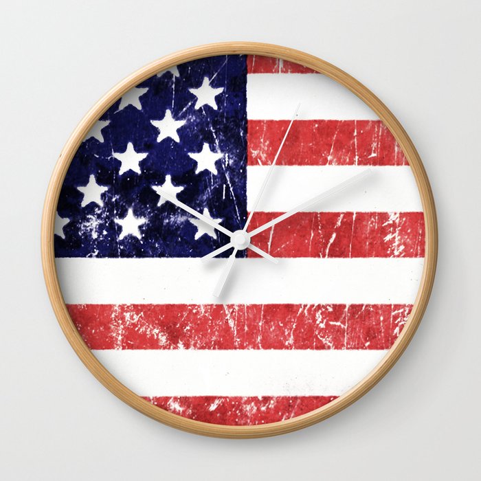 American Grunge Flag Wall Clock