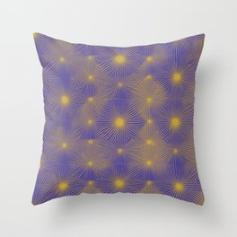 Abstract circles - Blue and metallic gold Throw Pillow