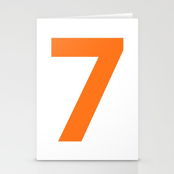 Number 7 (Orange & White) Stationery Cards