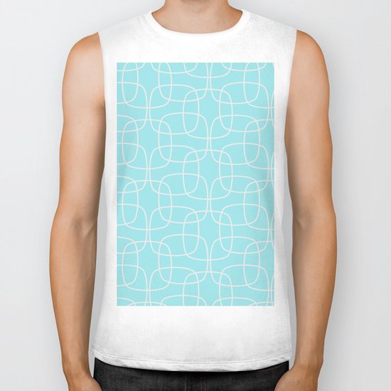 Square Pattern Mint Biker Tank