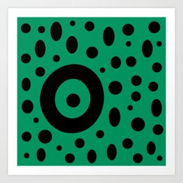 Pop-Art Geometric Composition Black and Green Art Print