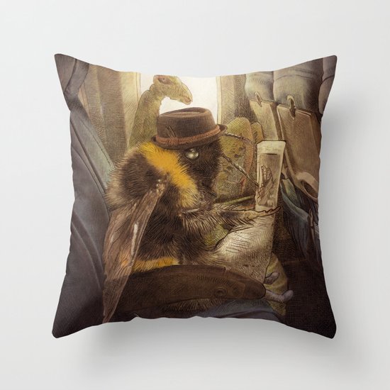 Flight of the Bumblebee Throw Pillow