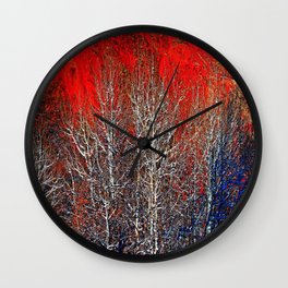 White Trees in Red Rocks Colorado USA  Wall Clock