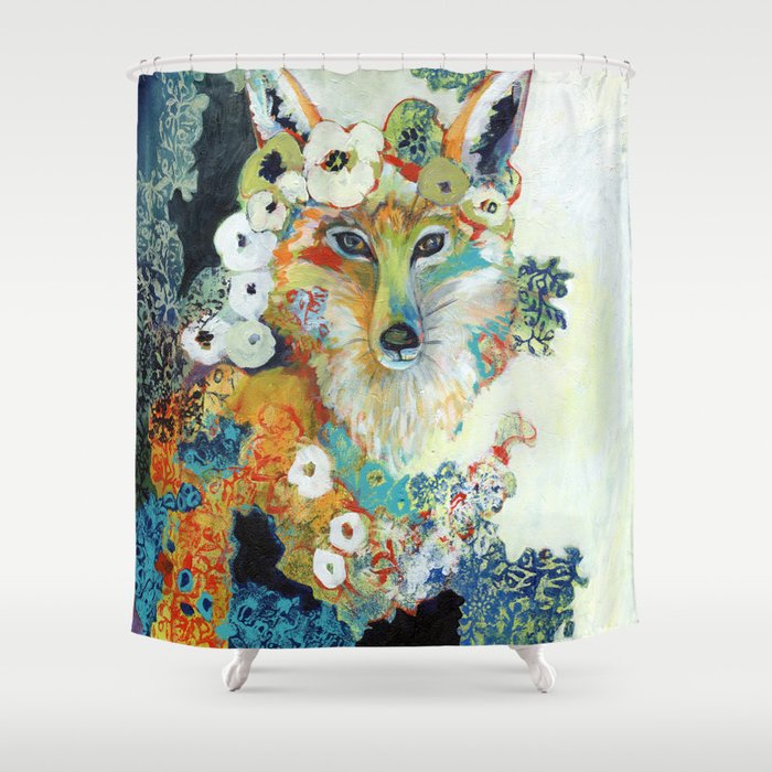 Fox in Pearls Shower Curtain