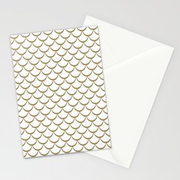 Gold and White Mermaid Scales Stationery Card
