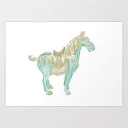 Porcelain Horse Art Print