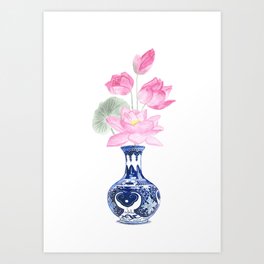 Lotos flower painting Art Print