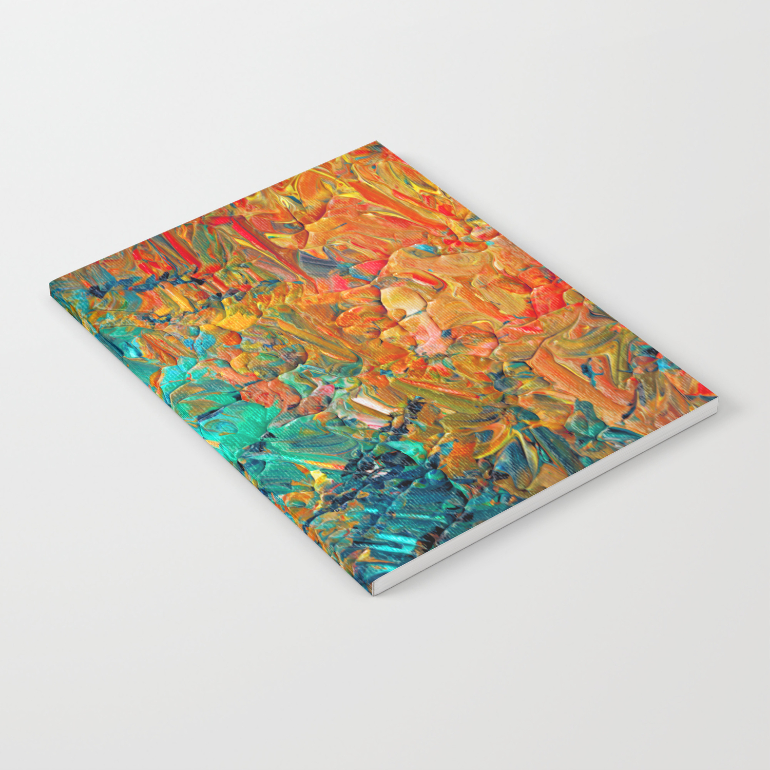 Eternal Tide 2 Rainbow Ombre Ocean Waves Abstract Acrylic Painting Summer Colorful Beach Blue Orange Notebook By Ebiemporium Society6
