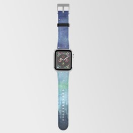 Watercolor Galaxy Nebula Northern Lights Painting Apple Watch Band