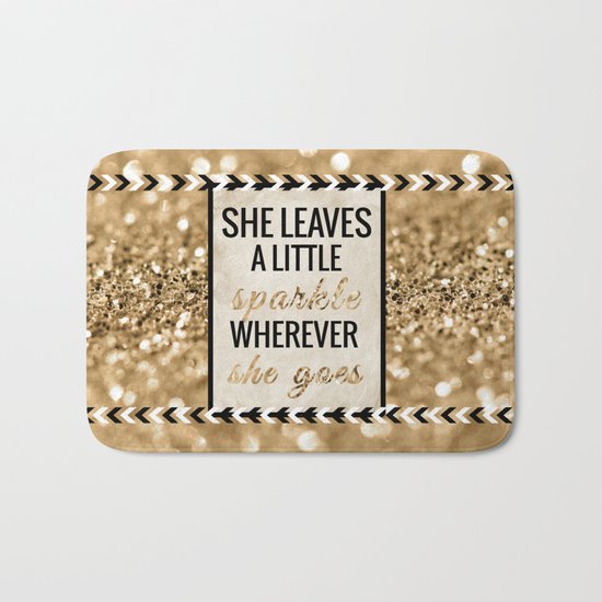 She Leaves a Little Sparkle Wherever She Goes Bath Mat