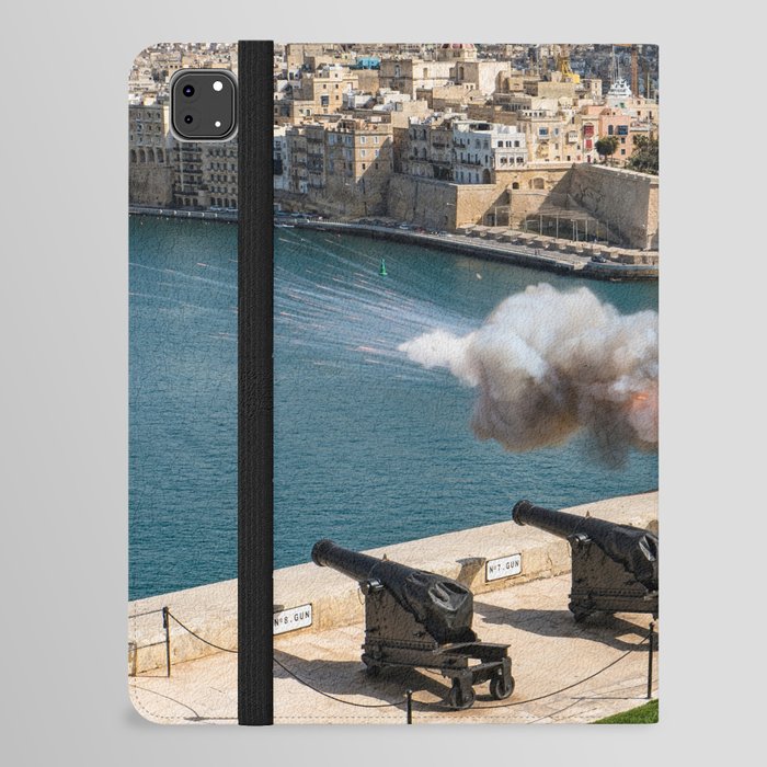 Cannon Fire on the Cannons Battery in Valletta Malta iPad Folio Case