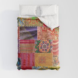 Boho Sari Patchwork Quilt Comforter